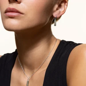 XENOX Ohrringe^OCEAN Creolen 925/- Sterlingsilber, rhodiniert silberfarben