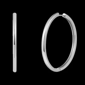 XENOX Ohrringe^OVAL Creolen 925/- Sterlingsilber, rhodiniert