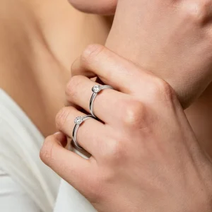 XENOX Partnerringe | Ringe^Partnerring aus 925/- Sterlingsilber mit Zirkonia-Steinen, rhodiniert silberfarben