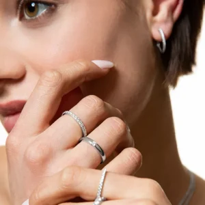 XENOX Partnerringe | Ringe^Partnerring aus 925/- Sterlingsilber mit Zirkonia-Stein, rhodiniert silberfarben