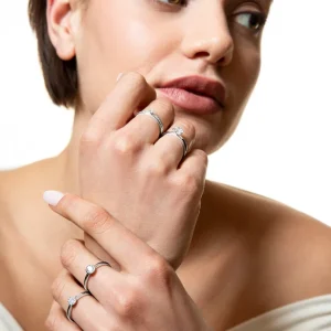 XENOX Partnerringe | Ringe^Partnerring aus 925/- Sterlingsilber mit Zirkonia-Steinen, rhodiniert silberfarben