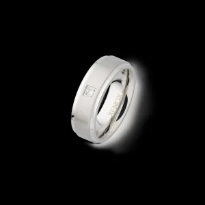 XENOX Partnerringe | Ringe^Partnerring aus Edelstahl mit Zirkonia-Stein silberfarben