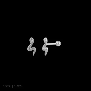 XENOX Piercings^PIERCING Schlange 925/- Sterlingsilber, rhodiniert