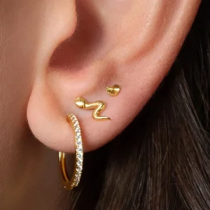 XENOX Piercings^PIERCING Schlange 925/- Sterlingsilber, rhodiniert