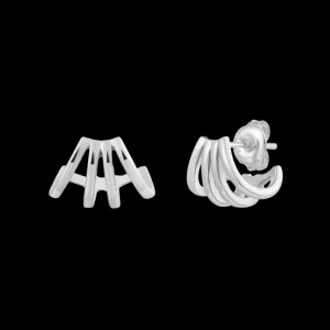 XENOX Ohrringe^QUARTET Creolen 925/- Sterlingsilber, rhodiniert