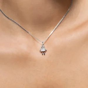 XENOX Charms^ROBOTER Charm 925/- Sterlingsilber, 18k Vergoldung