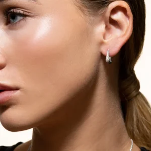 XENOX Ohrringe^TRILOGY Creolen 925/- Sterlingsilber, rhodiniert