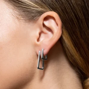 XENOX Ohrringe^TRILOGY MINI Creolen 925/- Sterlingsilber, rhodiniert