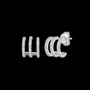 XENOX Ohrringe^TRIO Creolen 925/- Sterlingsilber, rhodiniert