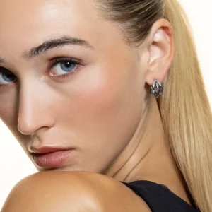 XENOX Ohrringe^TRIO SMALL Creolen aus Edelstahl, silberfarben beschichtet