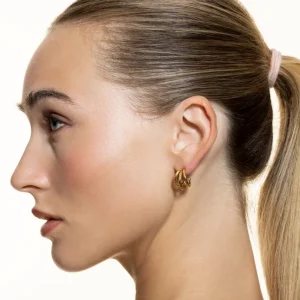 XENOX Ohrringe^TRIO SMALL Creolen aus Edelstahl, silberfarben beschichtet