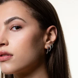 XENOX Ohrringe^TWIST Ohrringe 925/- Sterlingsilber, rhodiniert