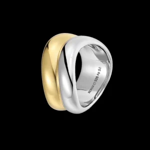 XENOX Ringe^TWO TONE Ring 925/- Sterlingsilber, 18k Vergoldung gold/silberfarben