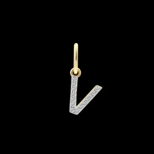 XENOX Charms^V LETTER Charm 925/- Sterlingsilber, rhodiniert