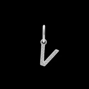 XENOX Charms^V LETTER Charm 925/- Sterlingsilber, rhodiniert