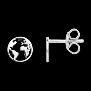 XENOX Ohrringe^WELTKUGEL Ohrringe 925/- Sterlingsilber, rhodiniert