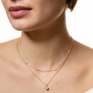 XENOX Halsketten^ZARGE Halskette 925/- Sterlingsilber, 18k Vergoldung goldfarben