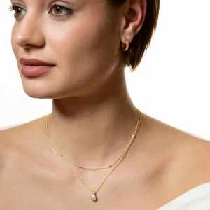 XENOX Halsketten^ZARGE Halskette 925/- Sterlingsilber, 18k Vergoldung goldfarben