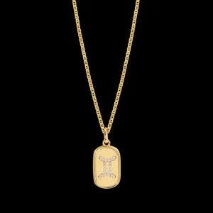 XENOX Halsketten^ZODIAC Zwilling Halskette 925/- Sterlingsilber, rhodiniert